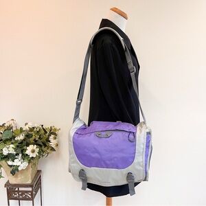Lands’ End Kids Large Messenger Bag Purple Gray